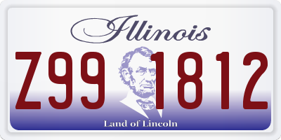 IL license plate Z991812