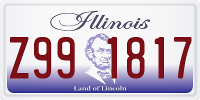 IL license plate Z991817