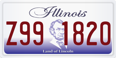 IL license plate Z991820