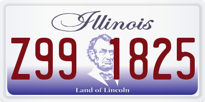 IL license plate Z991825