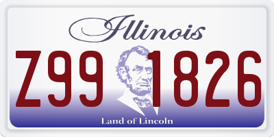 IL license plate Z991826