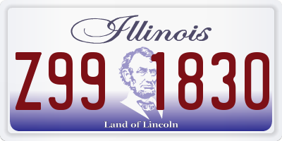 IL license plate Z991830