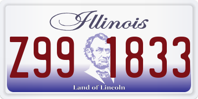 IL license plate Z991833