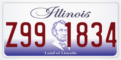 IL license plate Z991834