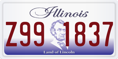 IL license plate Z991837