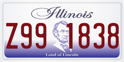 IL license plate Z991838