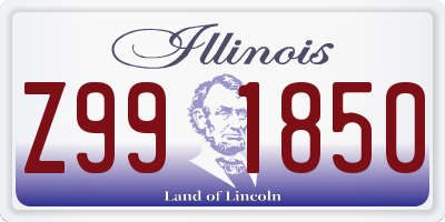 IL license plate Z991850