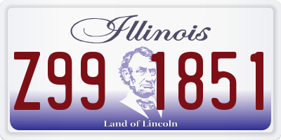 IL license plate Z991851