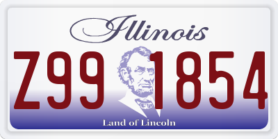 IL license plate Z991854