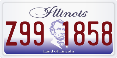 IL license plate Z991858
