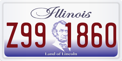 IL license plate Z991860