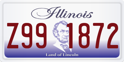 IL license plate Z991872