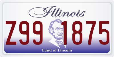 IL license plate Z991875