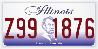 IL license plate Z991876