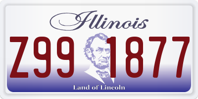 IL license plate Z991877