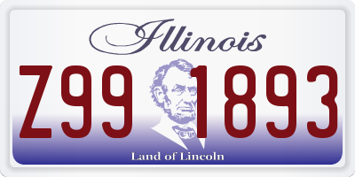 IL license plate Z991893