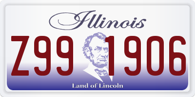 IL license plate Z991906