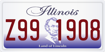 IL license plate Z991908