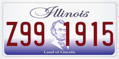 IL license plate Z991915