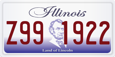 IL license plate Z991922