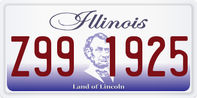 IL license plate Z991925