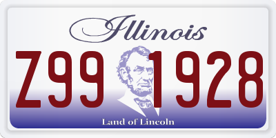 IL license plate Z991928