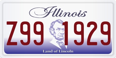 IL license plate Z991929