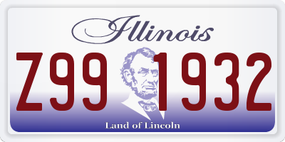 IL license plate Z991932