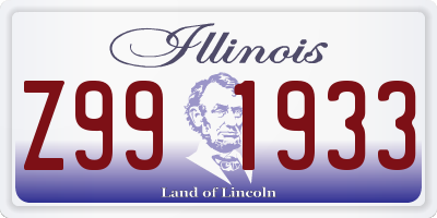 IL license plate Z991933