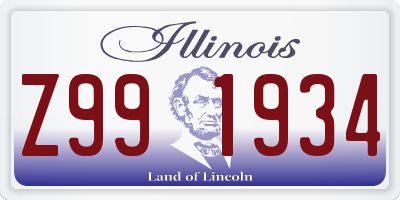 IL license plate Z991934