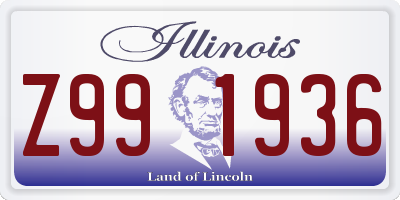 IL license plate Z991936