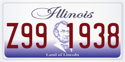 IL license plate Z991938