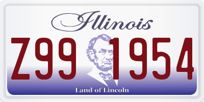 IL license plate Z991954