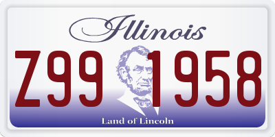 IL license plate Z991958