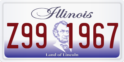 IL license plate Z991967