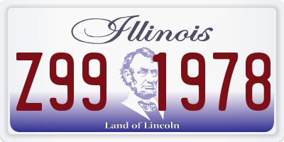 IL license plate Z991978