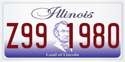 IL license plate Z991980