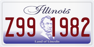 IL license plate Z991982