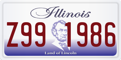 IL license plate Z991986