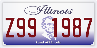 IL license plate Z991987