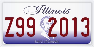 IL license plate Z992013