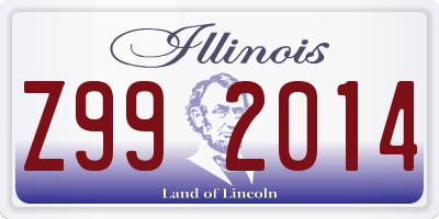 IL license plate Z992014