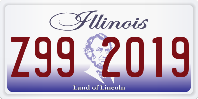 IL license plate Z992019