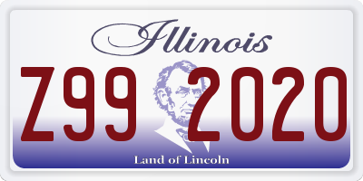 IL license plate Z992020