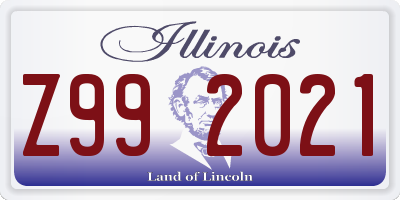 IL license plate Z992021