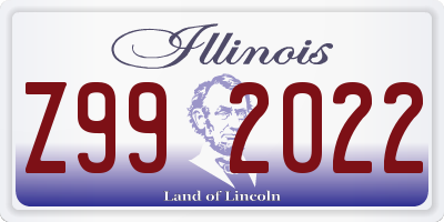 IL license plate Z992022