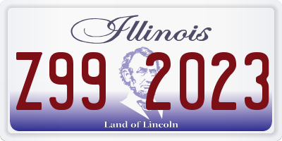 IL license plate Z992023