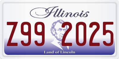 IL license plate Z992025