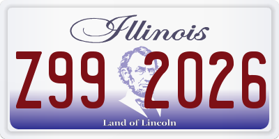 IL license plate Z992026