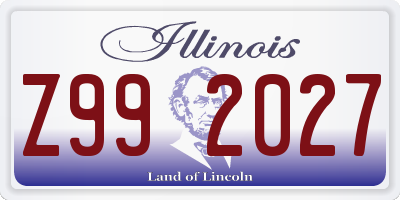 IL license plate Z992027